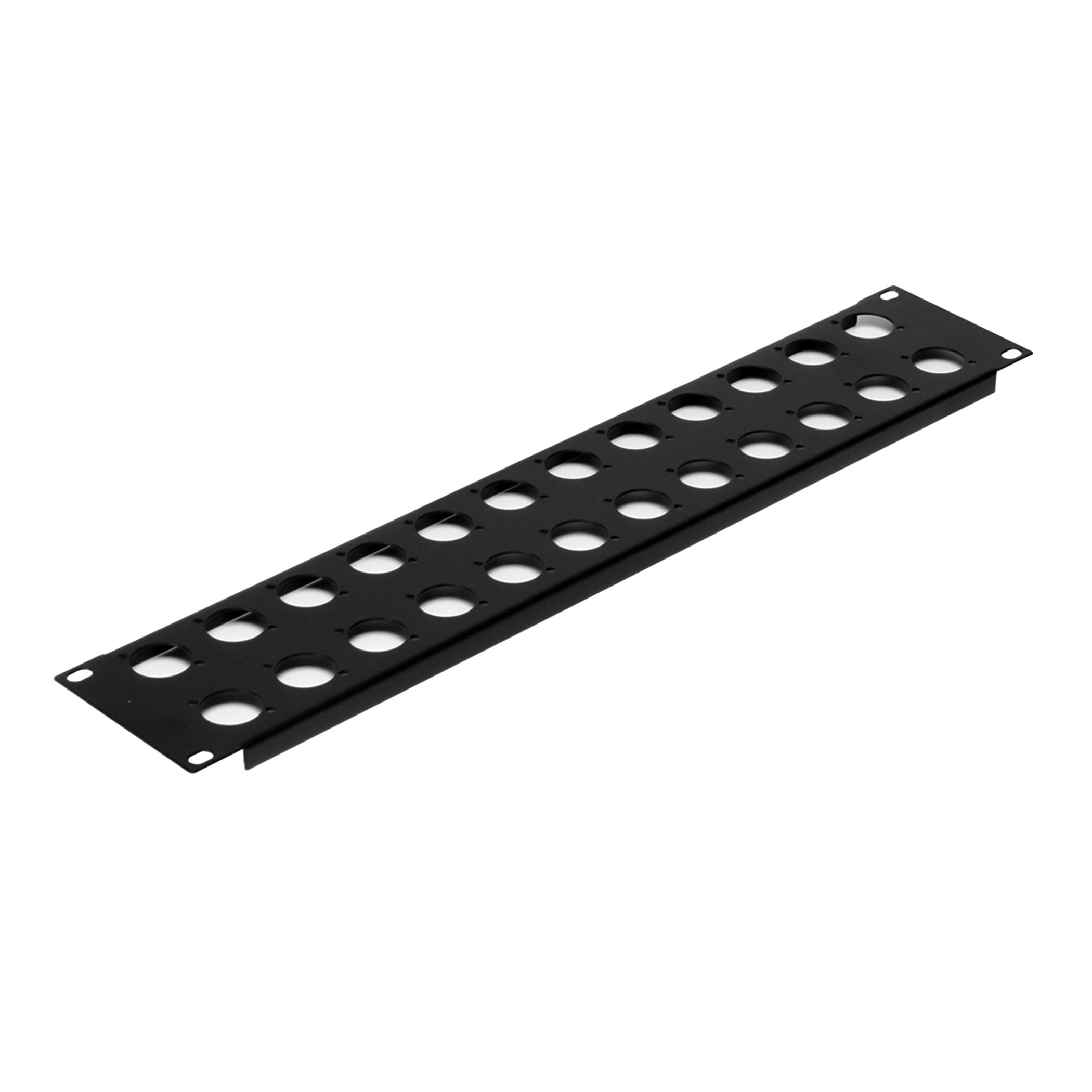 19"-Rackblende 2HE für 24x Neutrik D - r1269-2uk-24h